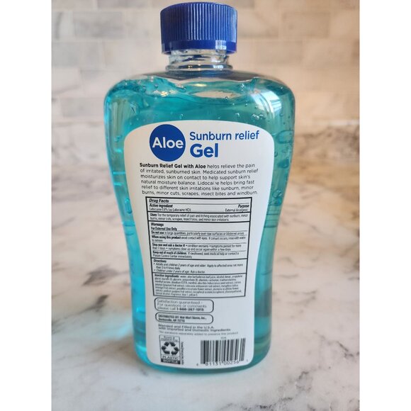 Equate Sunburn Relief Gel With Aloe For After Sun Care 20 Oz Bottle - Picture 2 of 2